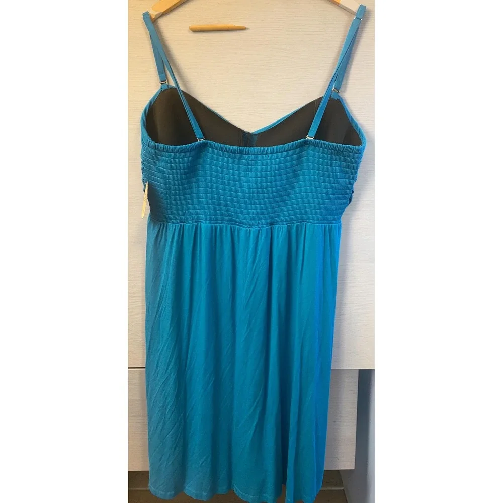 Soma Intimates Twist Front Multi Way Straps Peacock Blue XXL Halter Dress NWT